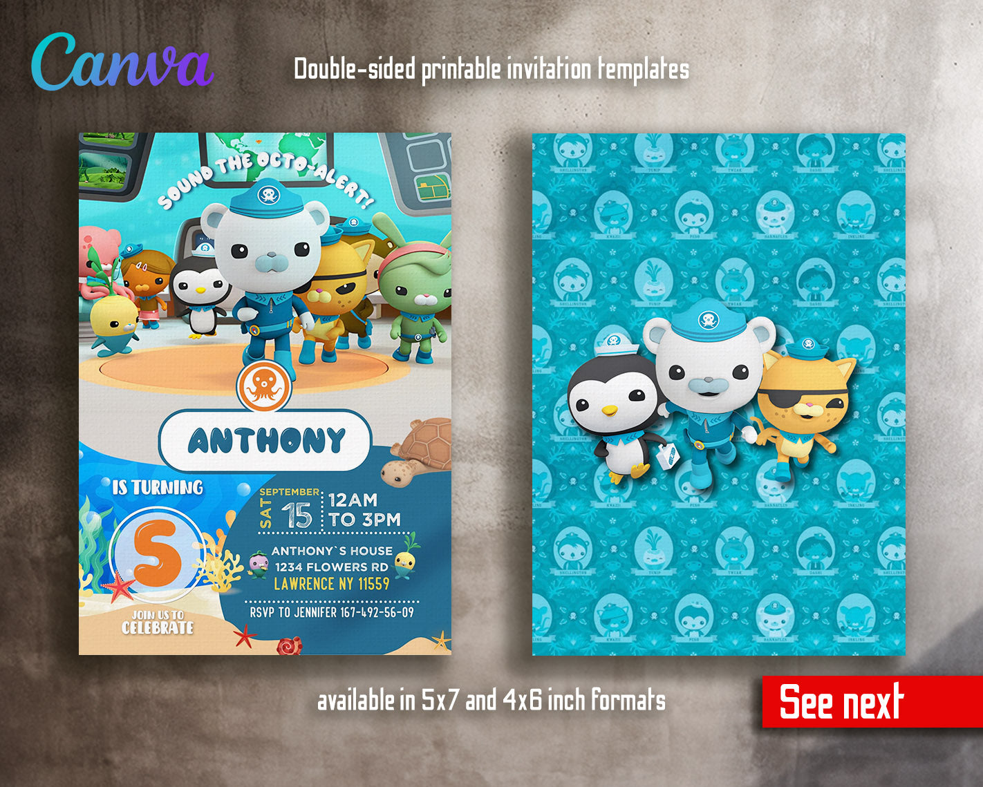 Octonauts  customizable invitation template | Share or Print |  | GZ486