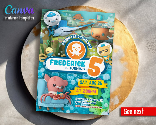 Octonauts  customizable invitation template | Share or Print |  | UK898