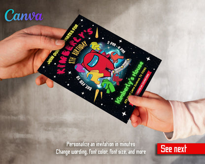 Among Us Gamer customizable invitation template | Share or Print |  | GF151