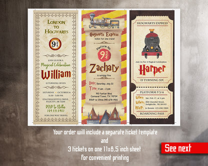 Harry Potter Hogwarts customizable invitation template | Share or Print |  | GG271