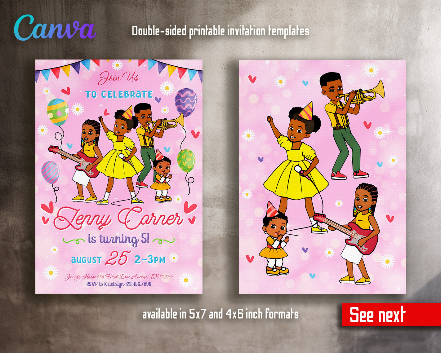 Gracie's Corner Music customizable invitation template | Share or Print | girl | LO604