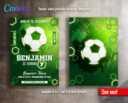 Soccer Champion League FC customizable invitation template | Share or Print | boy | QL789