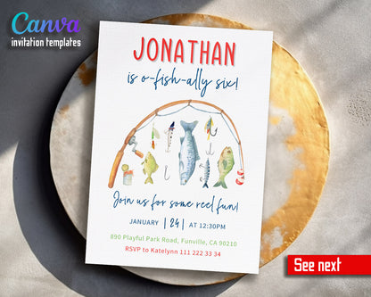 Fishing O-Fish-Ally customizable invitation template | Share or Print |  | IT983