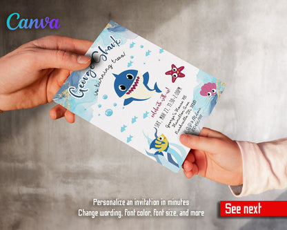 Baby Shark  customizable invitation template | Share or Print |  | YR284