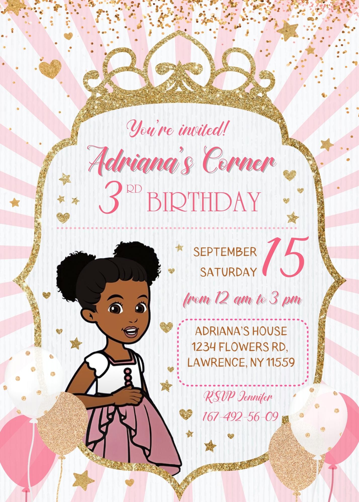 Gracie's Corner customizable invite template girl | instant download | Share or Print | CQ699