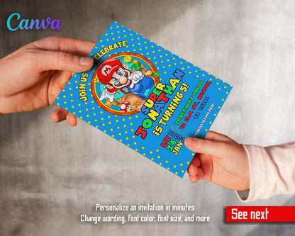 Super Mario Bros  customizable invitation template | Share or Print |  | HE499