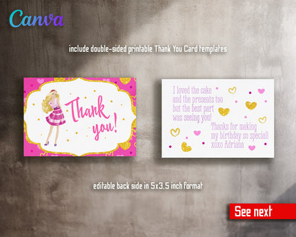 Barbie Pink  customizable invitation template | Share or Print | girl | LA255