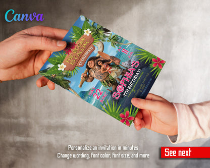 Moana Princess  customizable invitation template | Share or Print | girl | RH404