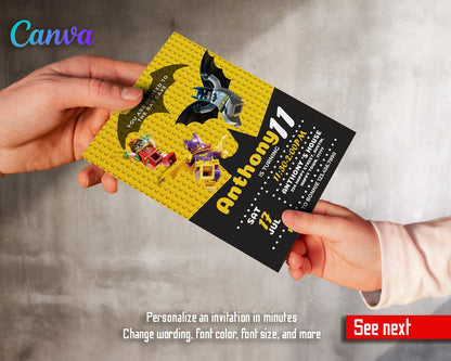 Lego Minifigures  customizable invitation template | Share or Print |  | EB970