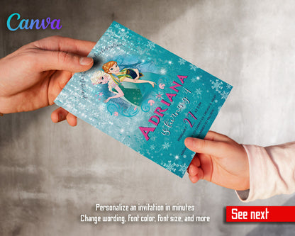 Frozen Elsa  customizable invitation template | Share or Print | girl | US439