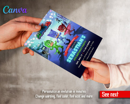 PJ Masks customizable invitation template | Share or Print | | EZ798