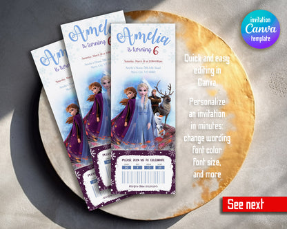 Frozen Elsa customizable invitation template | Share or Print | girl | MD231