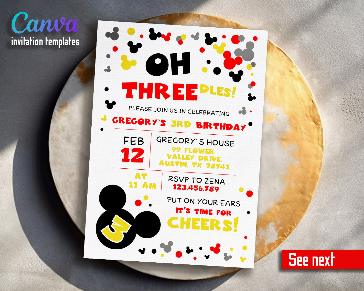 Mickey Mouse Clubhouse customizable invitation template | Share or Print |  | OM226