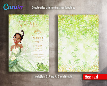 Tiana Frog Princess  customizable invitation template | Share or Print | girl | GP298