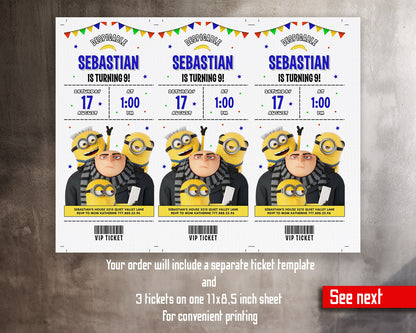 Despicable Me Minions customizable invitation template | Share or Print |  | CJ234