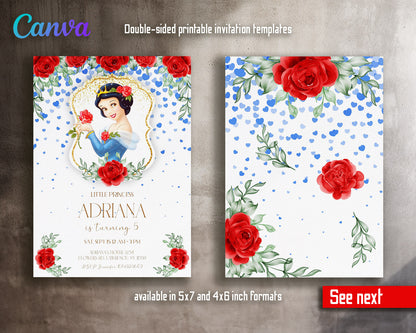 Snow White Princess customizable invitation template | Share or Print | girl | LA600