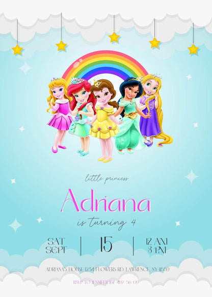 Disney Princess  customizable invitation template | Share or Print | girl | ND861