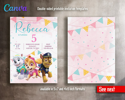 PAW Patrol customizable invitation template | Share or Print | | HK848