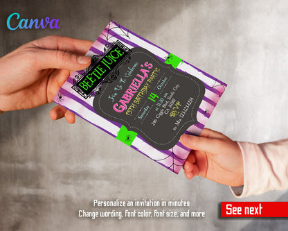 Beetlejuice Halloween customizable invitation template | Share or Print |  | ZB882