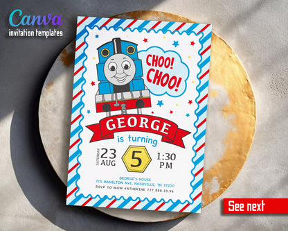 Thomas Train & Friends customizable invitation template | Share or Print |  | XZ991