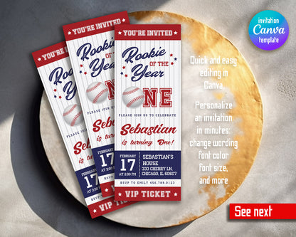 Baseball MLB Sport customizable invitation template | Share or Print | boy | QN707