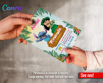 Lilo & Stitch Aloha customizable invitation template | Share or Print |  | HB152