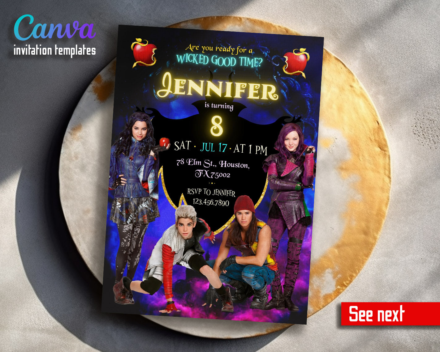 Descendants Disney  customizable invitation template | Share or Print |  | SP948