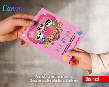 The Powerpuff Girls customizable invitation template | Share or Print | girl | SD970