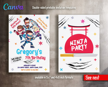 Ninja Kidz TV customizable invitation template | Share or Print |  | OZ455