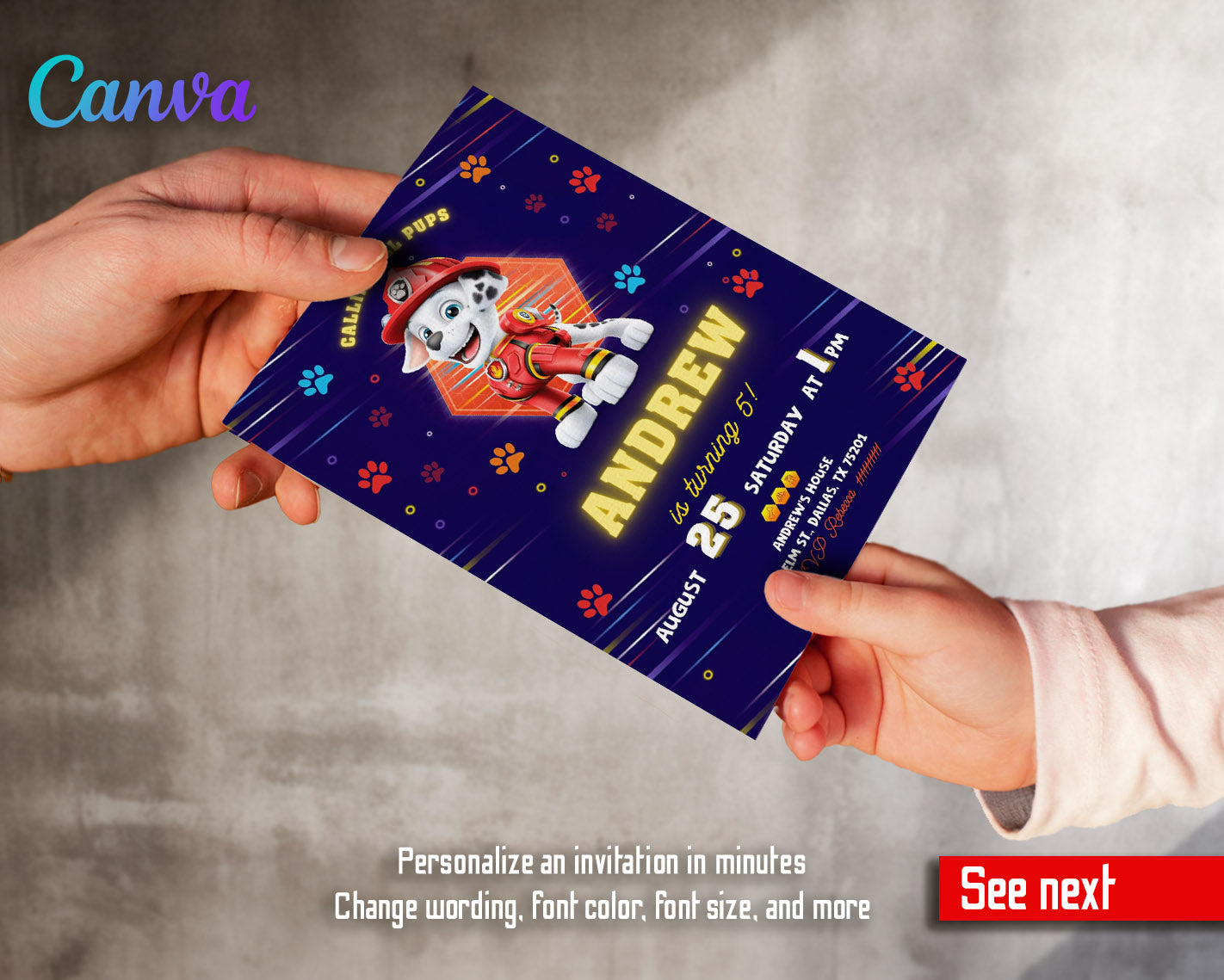 PAW Patrol customizable invitation template | Share or Print | | KQ673