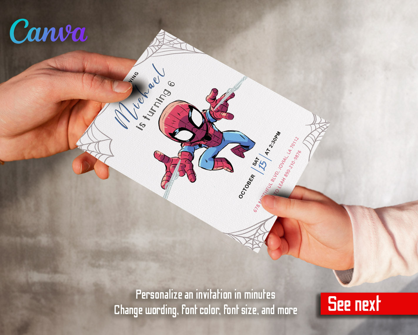 Spidey and His Amazing Friends customizable invitation template | Share or Print | boy | ZQ811