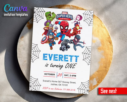 Spidey and His Amazing Friends customizable invitation template | Share or Print | boy | YN342