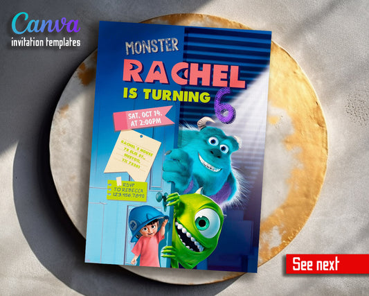 Monsters, Inc.  customizable invitation template | Share or Print |  | SO336