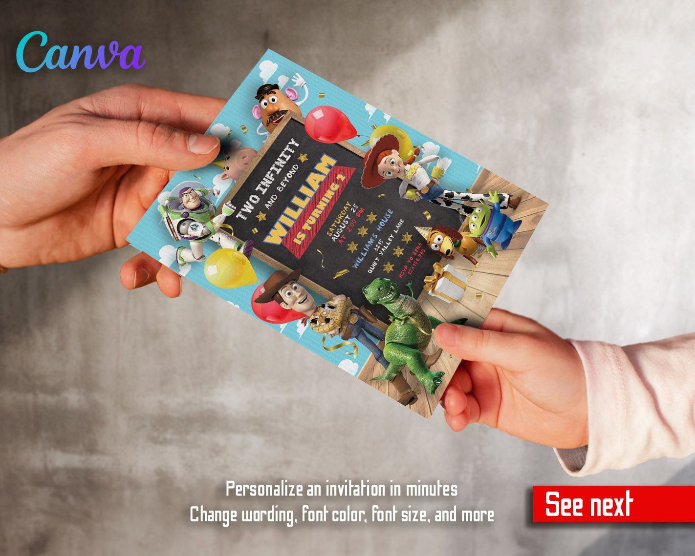 Toy Story Woody  customizable invitation template | Share or Print |  | MF764