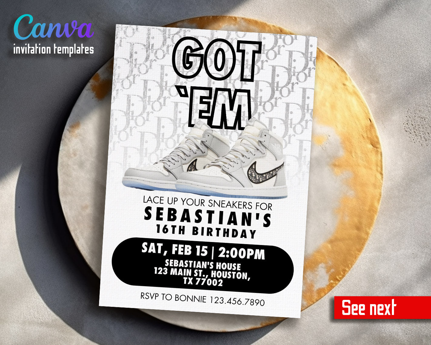 Sneaker Ball Air Jordan Nike customizable invitation template | Share or Print |  | SM355