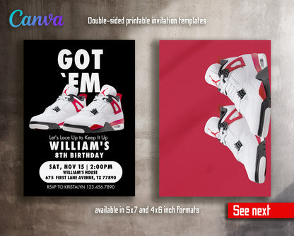 Sneaker Ball Air Jordan Nike customizable invitation template | Share or Print |  | BY592