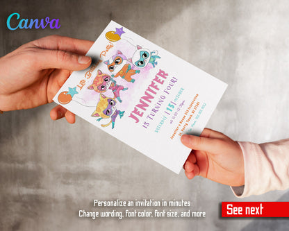 SuperKitties  customizable invitation template | Share or Print |  | EH269