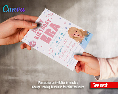 Taylor Swift Eras Tour  customizable invitation template | Share or Print | girl | LW958