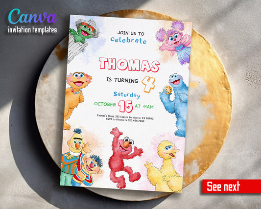 Sesame Street customizable invitation template | Share or Print |  | PP427