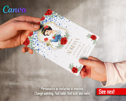 Snow White Princess customizable invitation template | Share or Print | girl | LA600