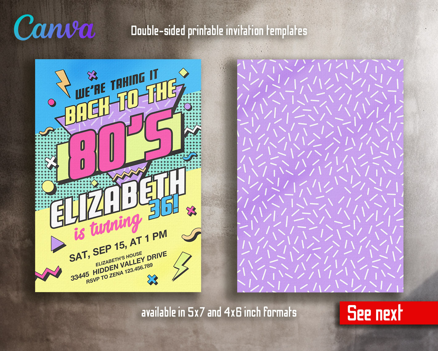 80th Eightieth Party Disco customizable invitation template | Share or Print |  | AD425