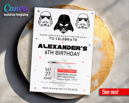 Star Wars Darth Vader  customizable invitation template | Share or Print | boy | GR359