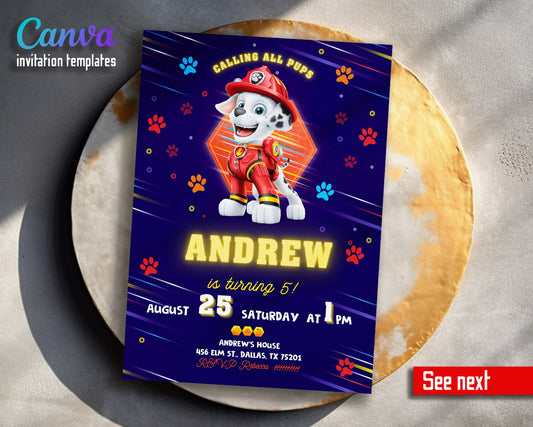 PAW Patrol customizable invitation template | Share or Print | | KQ673