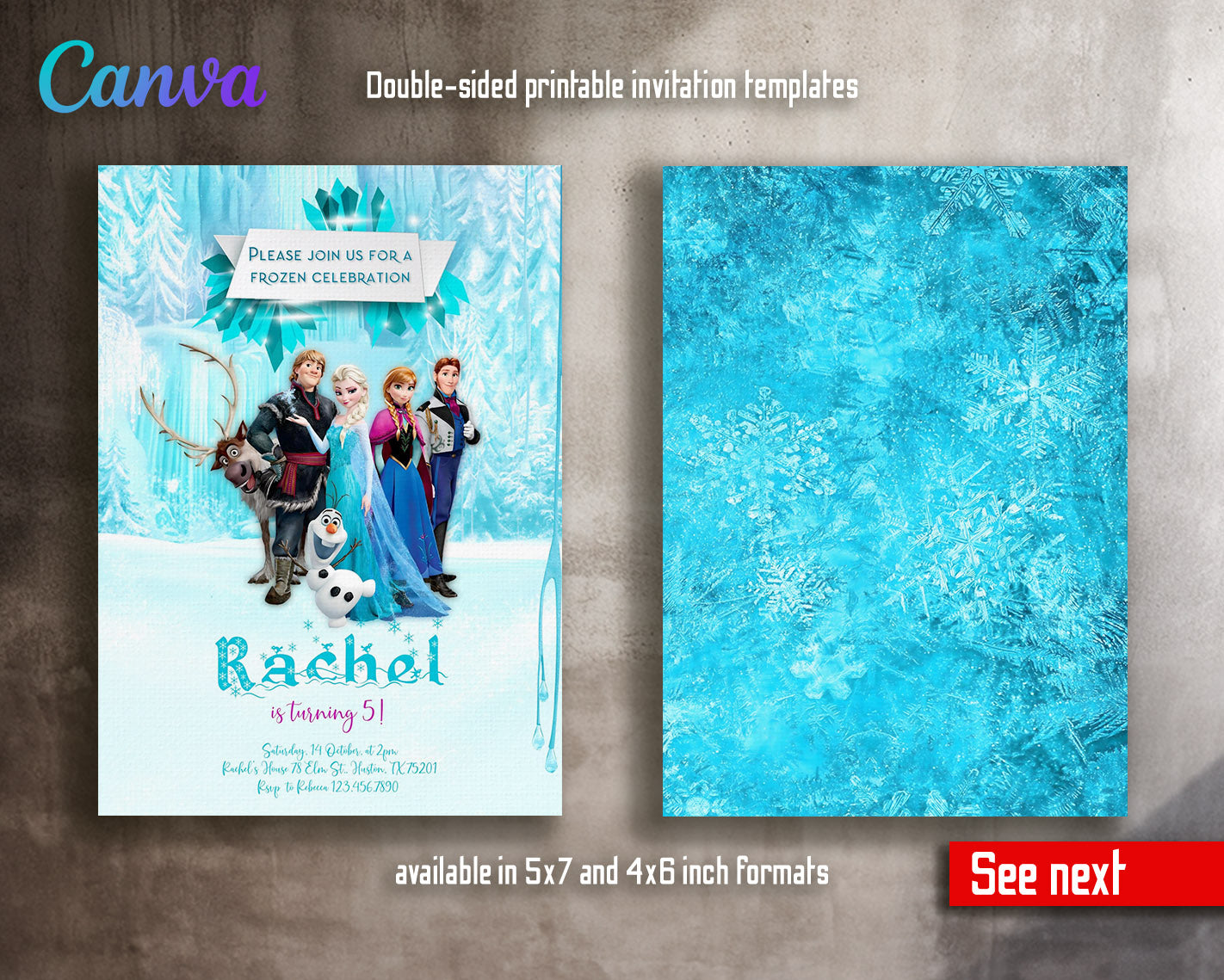 Frozen Elsa  customizable invitation template | Share or Print | girl | UM385