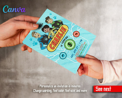 Wild Kratts Creature Hero customizable invitation template | Share or Print |  | MG692