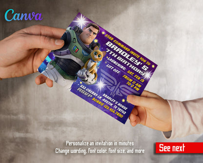 Buzz Lightyear Toy Story customizable invitation template | Share or Print | boy | MG736