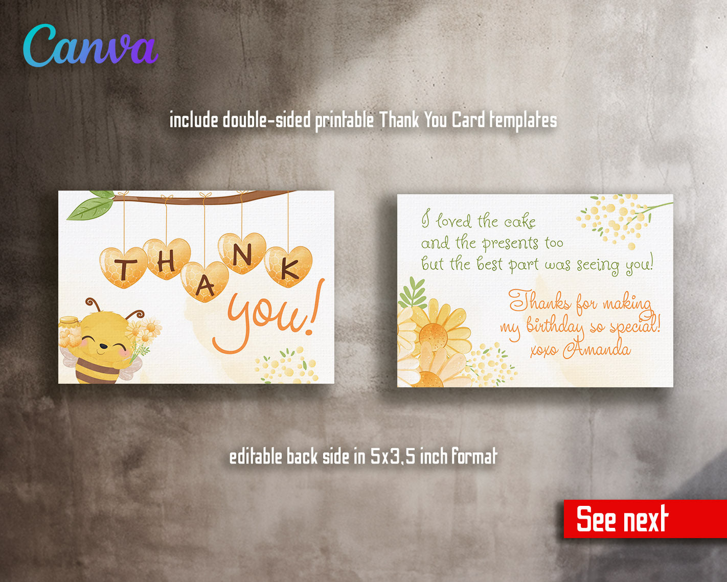 1st Bee Day Party customizable invitation template | Share or Print |  | RB134