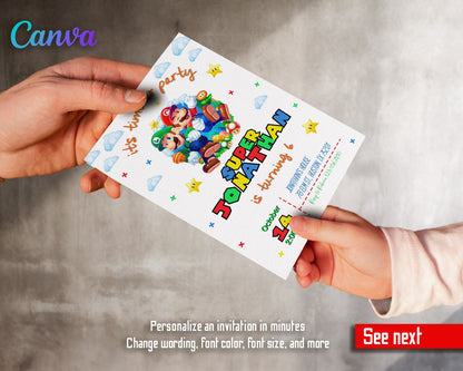 Super Mario Bros  customizable invitation template | Share or Print |  | LC295