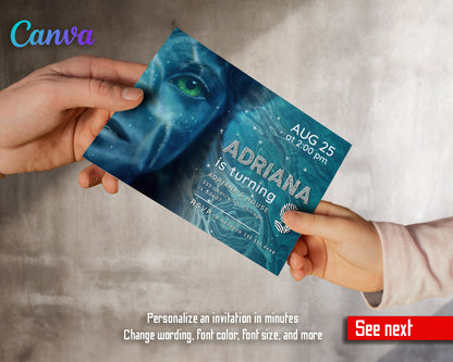 Avatar The Way of Water customizable invitation template | Share or Print |  | LL844