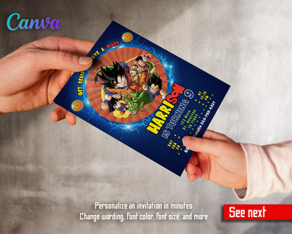 Dragon Ball Z Anime  customizable invitation template | Share or Print | boy | PI918